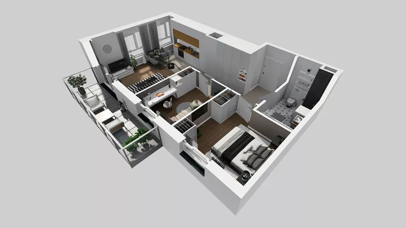 3 pokoje, mieszkanie 59,62 m², piętro 1, oferta nr F/10, Osiedle Urbino 4.3, Warszawa, Włochy, Raków, ul. Szybka
