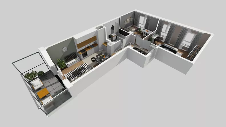 3 pokoje, mieszkanie 59,77 m², piętro 2, oferta nr F/11, Osiedle Urbino 4.3, Warszawa, Włochy, Raków, ul. Szybka