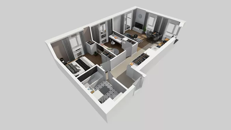 3 pokoje, mieszkanie 59,62 m², piętro 3, oferta nr F/20, Osiedle Urbino 4.3, Warszawa, Włochy, Raków, ul. Szybka