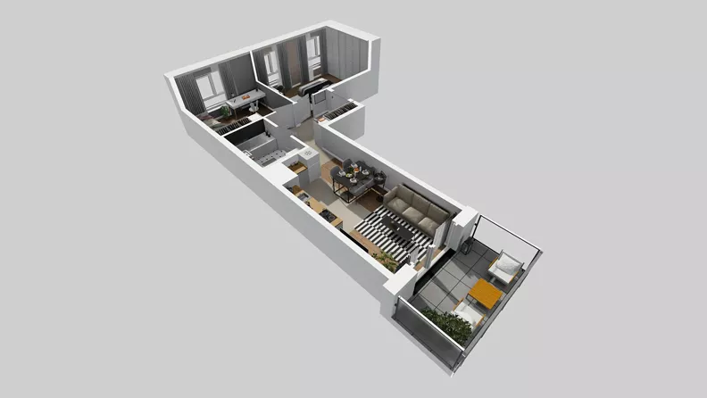 3 pokoje, mieszkanie 59,77 m², piętro 4, oferta nr F/21, Osiedle Urbino 4.3, Warszawa, Włochy, Raków, ul. Szybka