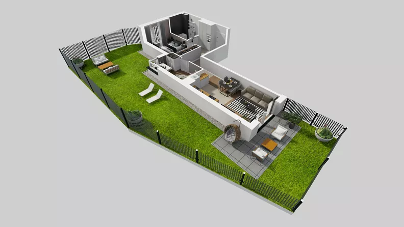 3 pokoje, mieszkanie 59,68 m², parter, oferta nr F/31, Osiedle Urbino 4.3, Warszawa, Włochy, Raków, ul. Szybka