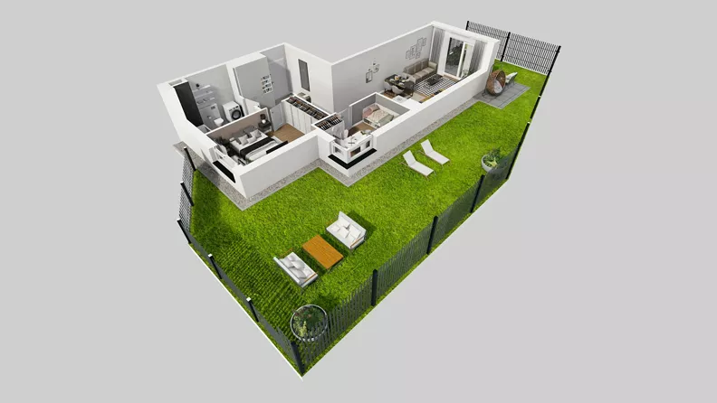 3 pokoje, mieszkanie 59,68 m², parter, oferta nr F/31, Osiedle Urbino 4.3, Warszawa, Włochy, Raków, ul. Szybka