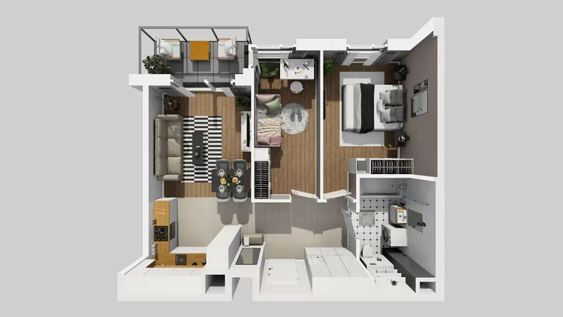 3 pokoje, mieszkanie 59,97 m², piętro 1, oferta nr F/36, Osiedle Urbino 4.3, Warszawa, Włochy, Raków, ul. Szybka