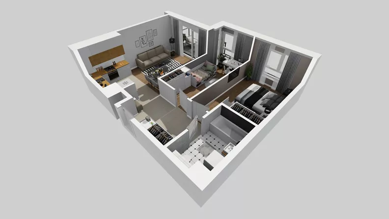 3 pokoje, mieszkanie 59,97 m², piętro 2, oferta nr F/40, Osiedle Urbino 4.3, Warszawa, Włochy, Raków, ul. Szybka