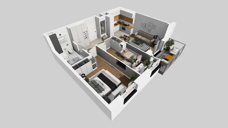 3 pokoje, mieszkanie 59,97 m², piętro 2, oferta nr F/40, Osiedle Urbino 4.3, Warszawa, Włochy, Raków, ul. Szybka