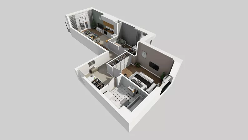 3 pokoje, mieszkanie 59,75 m², piętro 3, oferta nr F/43, Osiedle Urbino 4.3, Warszawa, Włochy, Raków, ul. Szybka