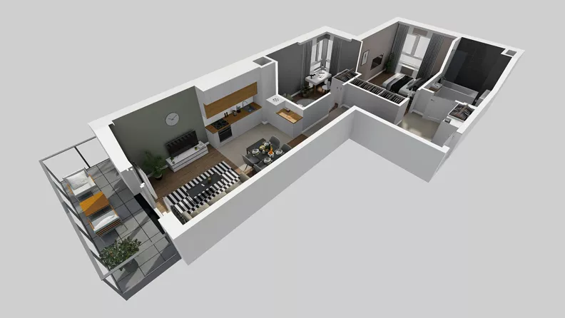 3 pokoje, mieszkanie 59,75 m², piętro 4, oferta nr F/47, Osiedle Urbino 4.3, Warszawa, Włochy, Raków, ul. Szybka