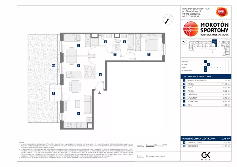 4 pokoje, mieszkanie 70,78 m², parter, oferta nr C/40, Mokotów Sportowy 1.3, Warszawa, Mokotów, Augustówka, ul. Antoniewska