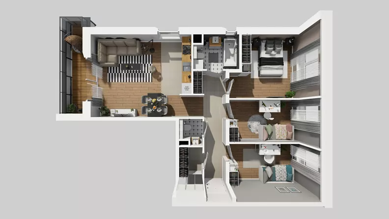 4 pokoje, mieszkanie 78,06 m², piętro 1, oferta nr X/6, Wille Biskupin 2.2, Wrocław, Biskupin-Sępolno-Dąbie-Bartoszowice, Śródmieście, ul. Karola Olszewskiego
