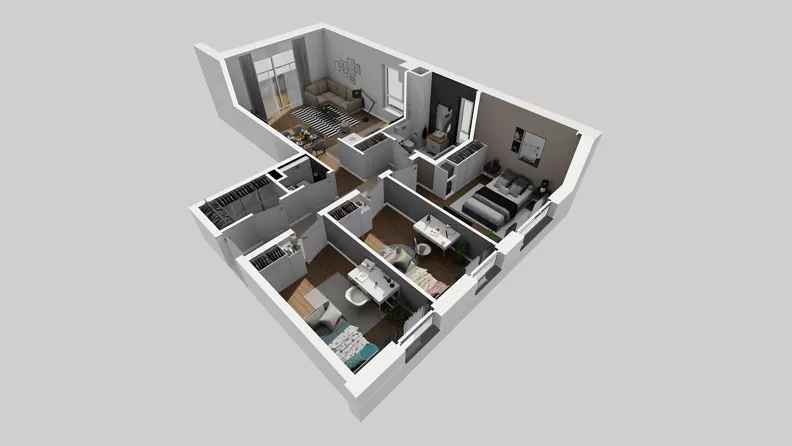 4 pokoje, mieszkanie 78,06 m², piętro 1, oferta nr X/6, Wille Biskupin 2.2, Wrocław, Biskupin-Sępolno-Dąbie-Bartoszowice, Śródmieście, ul. Karola Olszewskiego