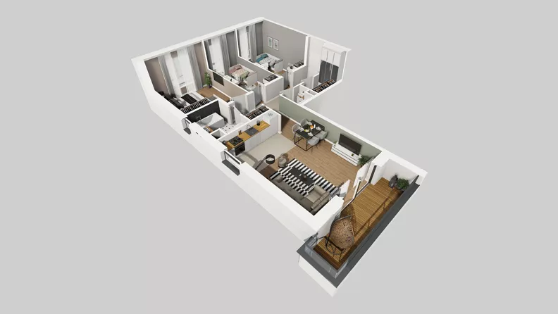 4 pokoje, mieszkanie 78,06 m², piętro 1, oferta nr X/6, Wille Biskupin 2.2, Wrocław, Biskupin-Sępolno-Dąbie-Bartoszowice, Śródmieście, ul. Karola Olszewskiego