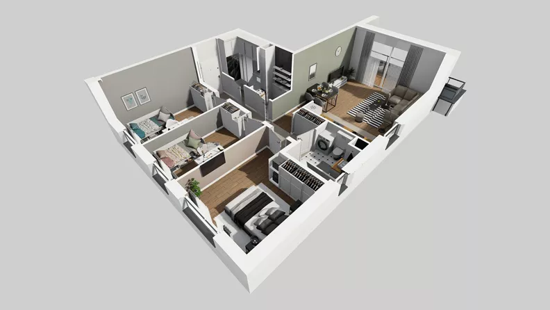 4 pokoje, mieszkanie 78,06 m², piętro 1, oferta nr X/6, Wille Biskupin 2.2, Wrocław, Biskupin-Sępolno-Dąbie-Bartoszowice, Śródmieście, ul. Karola Olszewskiego