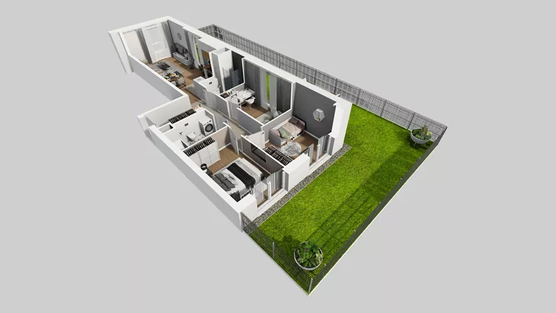 4 pokoje, mieszkanie 72,56 m², parter, oferta nr C/58, Przystanek Prądnik 2, Kraków, Prądnik Biały, Górka Narodowa, ul. Meiera
