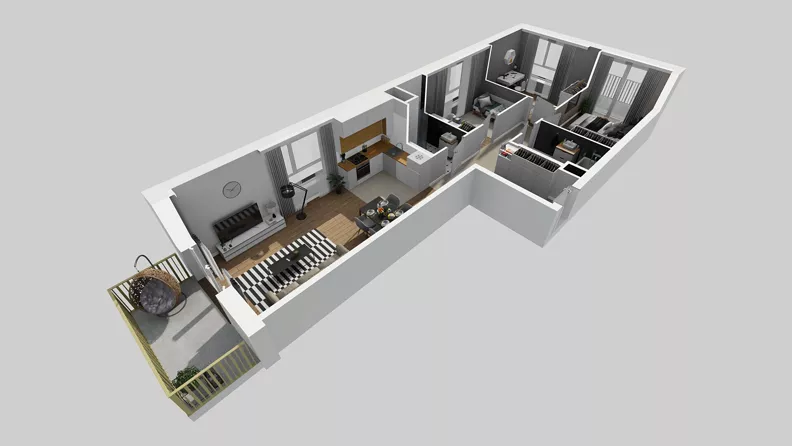 4 pokoje, mieszkanie 72,86 m², piętro 2, oferta nr C/70, Przystanek Prądnik 2, Kraków, Prądnik Biały, Górka Narodowa, ul. Meiera