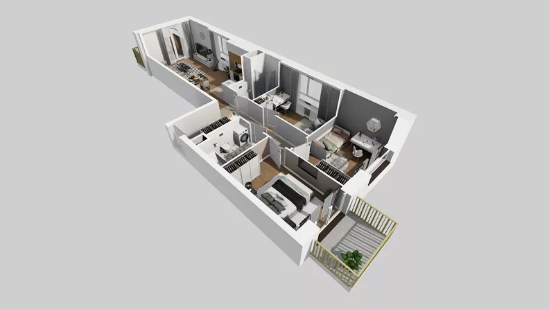 4 pokoje, mieszkanie 72,86 m², piętro 3, oferta nr C/76, Przystanek Prądnik 2, Kraków, Prądnik Biały, Górka Narodowa, ul. Meiera