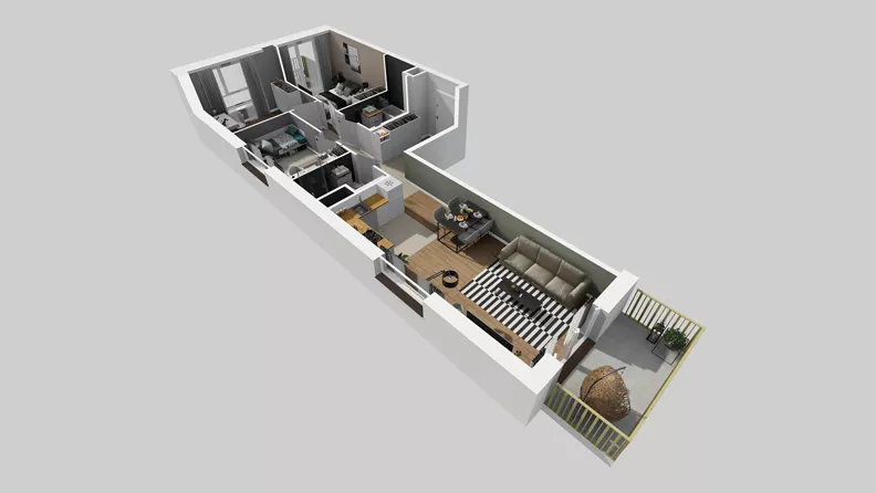 4 pokoje, mieszkanie 72,86 m², piętro 3, oferta nr C/76, Przystanek Prądnik 2, Kraków, Prądnik Biały, Górka Narodowa, ul. Meiera