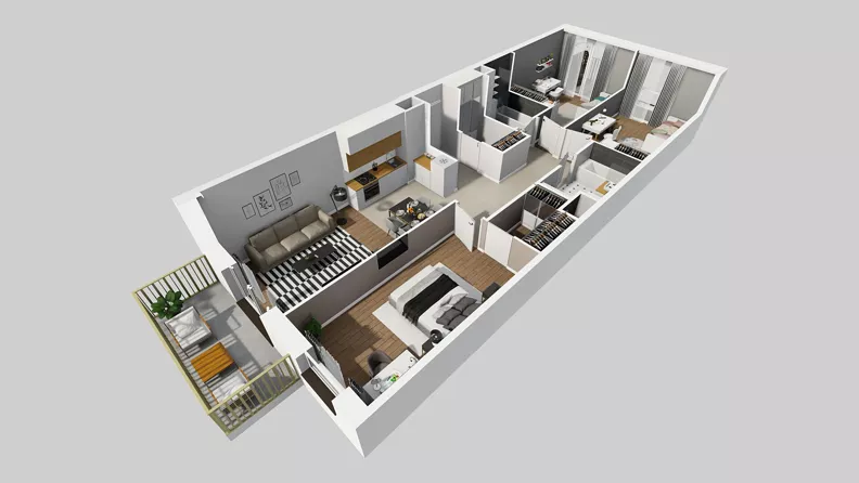4 pokoje, mieszkanie 90,48 m², piętro 3, oferta nr C/146, Przystanek Prądnik 2, Kraków, Prądnik Biały, Górka Narodowa, ul. Meiera