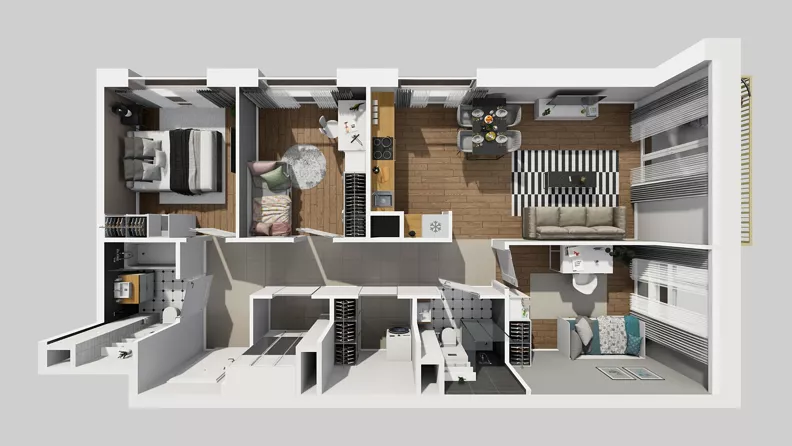 4 pokoje, mieszkanie 76,98 m², piętro 5, oferta nr C/155, Przystanek Prądnik 2, Kraków, Prądnik Biały, Górka Narodowa, ul. Meiera
