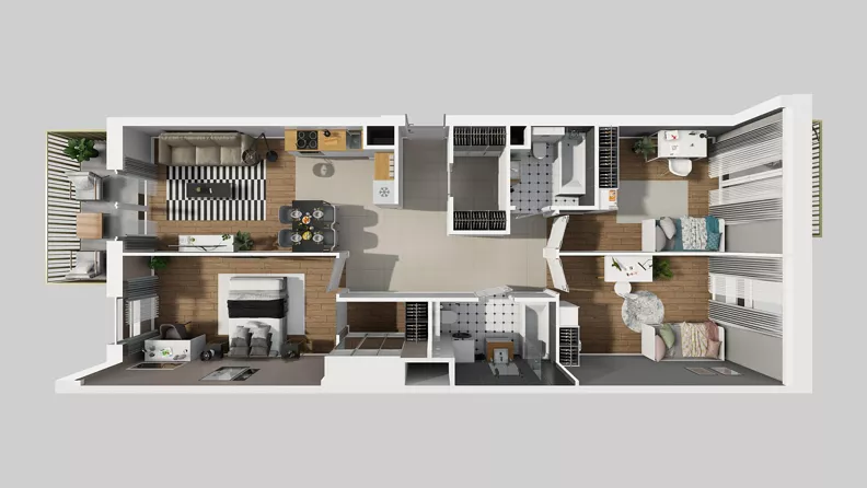 4 pokoje, mieszkanie 90,48 m², piętro 5, oferta nr C/158, Przystanek Prądnik 2, Kraków, Prądnik Biały, Górka Narodowa, ul. Meiera