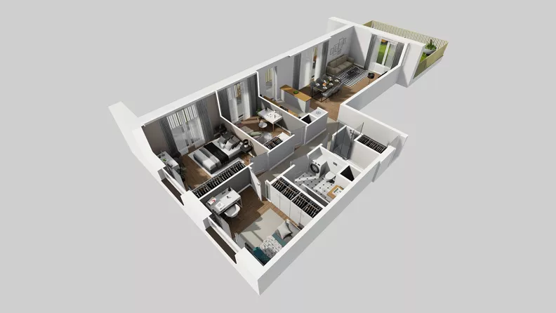 4 pokoje, mieszkanie 90,01 m², piętro 1, oferta nr C/176, Przystanek Prądnik 2, Kraków, Prądnik Biały, Górka Narodowa, ul. Meiera