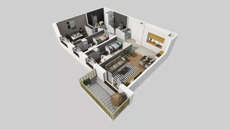 4 pokoje, mieszkanie 73,87 m², piętro 2, oferta nr C/180, Przystanek Prądnik 2, Kraków, Prądnik Biały, Górka Narodowa, ul. Meiera