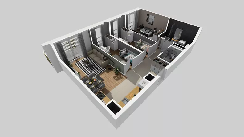 4 pokoje, mieszkanie 73,87 m², piętro 3, oferta nr C/186, Przystanek Prądnik 2, Kraków, Prądnik Biały, Górka Narodowa, ul. Meiera