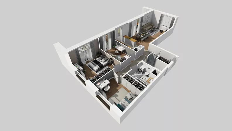 4 pokoje, mieszkanie 90,01 m², piętro 3, oferta nr C/188, Przystanek Prądnik 2, Kraków, Prądnik Biały, Górka Narodowa, ul. Meiera