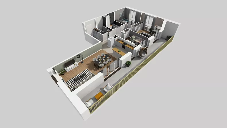 4 pokoje, mieszkanie 90,01 m², piętro 3, oferta nr C/188, Przystanek Prądnik 2, Kraków, Prądnik Biały, Górka Narodowa, ul. Meiera