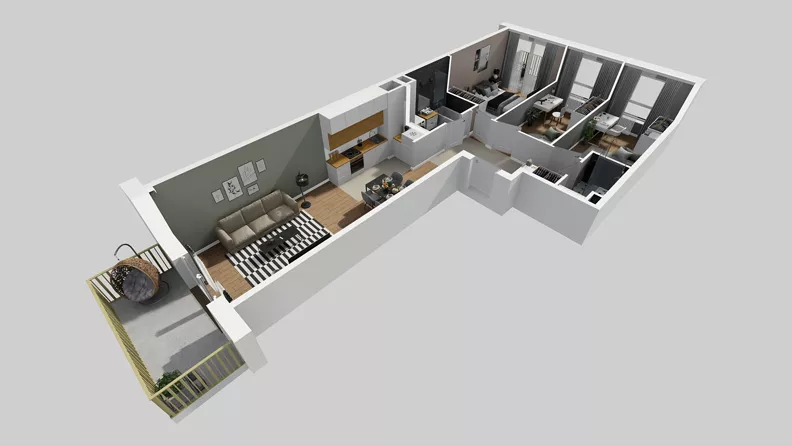 4 pokoje, mieszkanie 77,01 m², piętro 4, oferta nr C/191, Przystanek Prądnik 2, Kraków, Prądnik Biały, Górka Narodowa, ul. Meiera