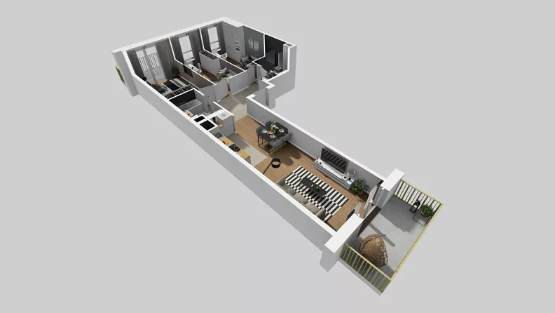 4 pokoje, mieszkanie 77,01 m², piętro 4, oferta nr C/191, Przystanek Prądnik 2, Kraków, Prądnik Biały, Górka Narodowa, ul. Meiera