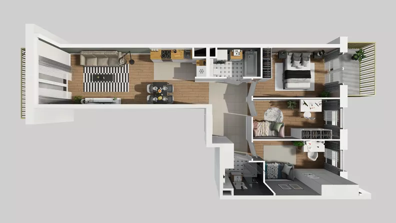4 pokoje, mieszkanie 77,01 m², piętro 6, oferta nr C/203, Przystanek Prądnik 2, Kraków, Prądnik Biały, Górka Narodowa, ul. Meiera
