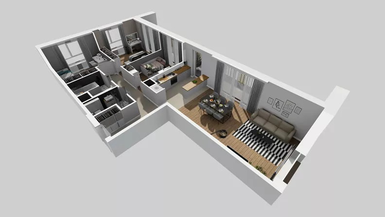 4 pokoje, mieszkanie 90,01 m², piętro 6, oferta nr C/206, Przystanek Prądnik 2, Kraków, Prądnik Biały, Górka Narodowa, ul. Meiera