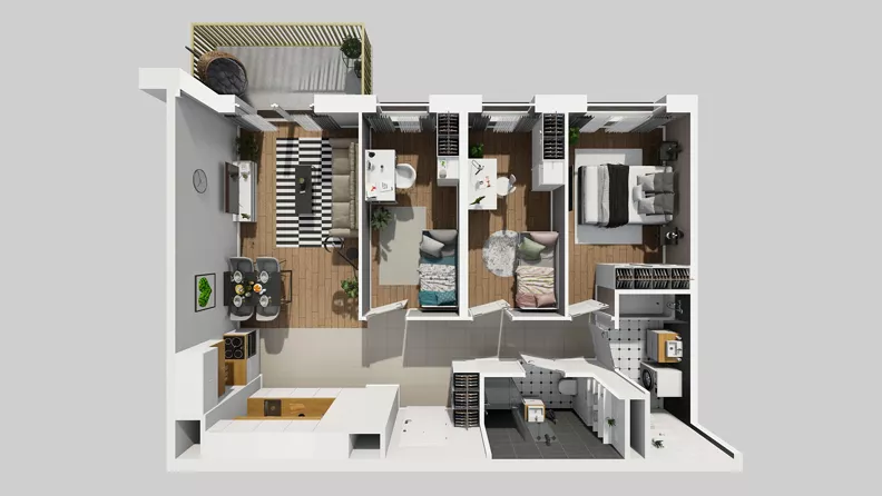 4 pokoje, mieszkanie 73,87 m², piętro 7, oferta nr C/210, Przystanek Prądnik 2, Kraków, Prądnik Biały, Górka Narodowa, ul. Meiera