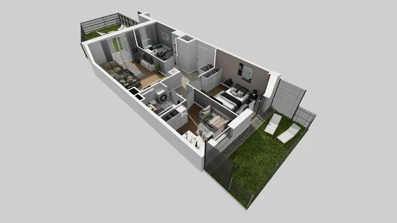 4 pokoje, mieszkanie 60,96 m², parter, oferta nr A/1, Międzyleska 4, Wrocław, Tarnogaj, Krzyki, ul. Międzyleska