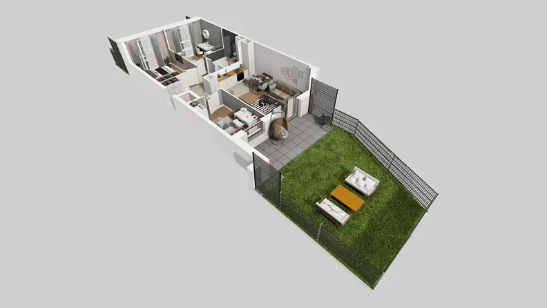 4 pokoje, mieszkanie 60,96 m², parter, oferta nr A/1, Międzyleska 4, Wrocław, Tarnogaj, Krzyki, ul. Międzyleska