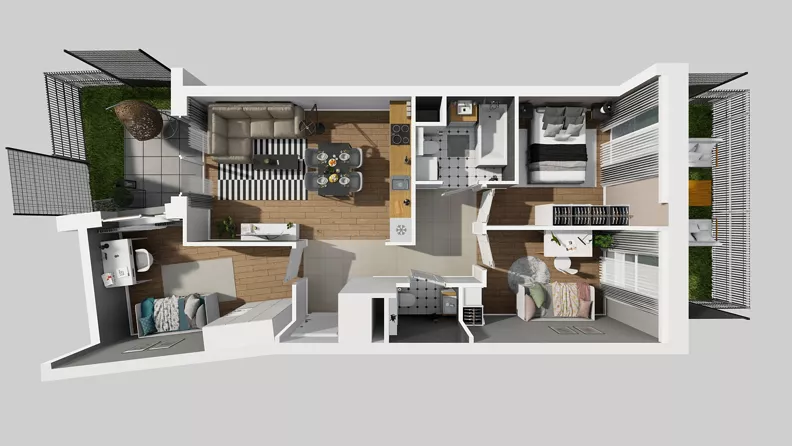 4 pokoje, mieszkanie 66,72 m², parter, oferta nr A/18, Międzyleska 4, Wrocław, Tarnogaj, Krzyki, ul. Międzyleska