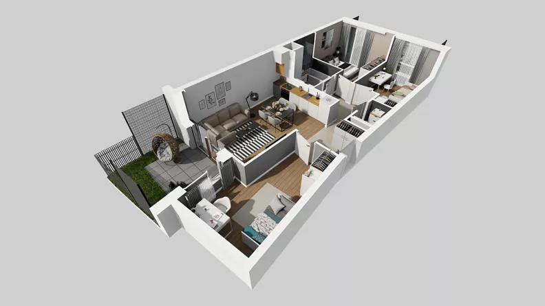 4 pokoje, mieszkanie 66,72 m², parter, oferta nr A/18, Międzyleska 4, Wrocław, Tarnogaj, Krzyki, ul. Międzyleska