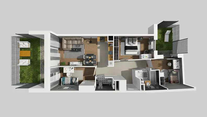 4 pokoje, mieszkanie 70,46 m², parter, oferta nr A/67, Międzyleska 4, Wrocław, Tarnogaj, Krzyki, ul. Międzyleska
