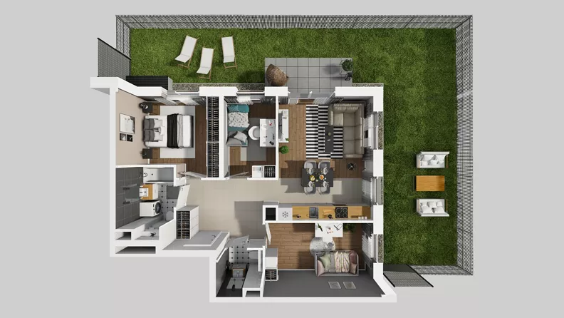 4 pokoje, mieszkanie 66,40 m², parter, oferta nr A/114, Międzyleska 4, Wrocław, Tarnogaj, Krzyki, ul. Międzyleska