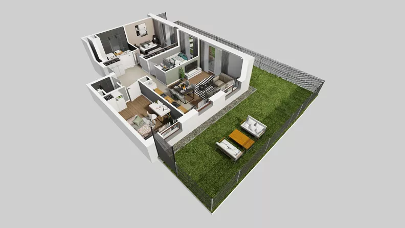 4 pokoje, mieszkanie 66,40 m², parter, oferta nr A/114, Międzyleska 4, Wrocław, Tarnogaj, Krzyki, ul. Międzyleska