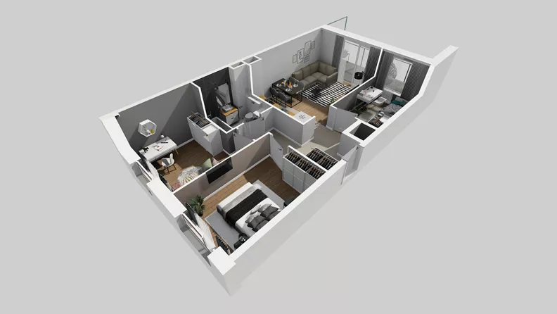 4 pokoje, mieszkanie 60,96 m², piętro 1, oferta nr A/3, Międzyleska 4, Wrocław, Tarnogaj, Krzyki, ul. Międzyleska