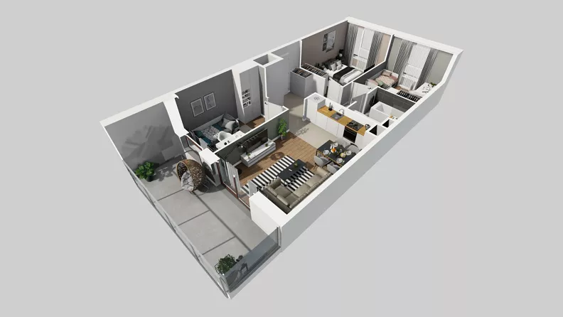 4 pokoje, mieszkanie 60,96 m², piętro 1, oferta nr A/3, Międzyleska 4, Wrocław, Tarnogaj, Krzyki, ul. Międzyleska