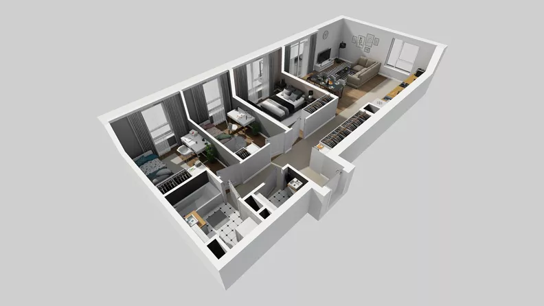 4 pokoje, mieszkanie 80,36 m², piętro 1, oferta nr A/4, Międzyleska 4, Wrocław, Tarnogaj, Krzyki, ul. Międzyleska