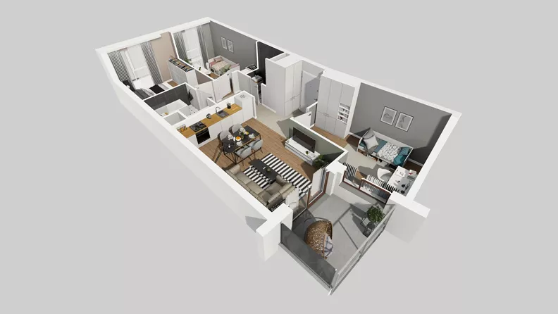 4 pokoje, mieszkanie 66,72 m², piętro 1, oferta nr A/25, Międzyleska 4, Wrocław, Tarnogaj, Krzyki, ul. Międzyleska