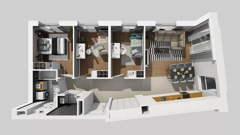 4 pokoje, mieszkanie 75,25 m², piętro 1, oferta nr A/26, Międzyleska 4, Wrocław, Tarnogaj, Krzyki, ul. Międzyleska