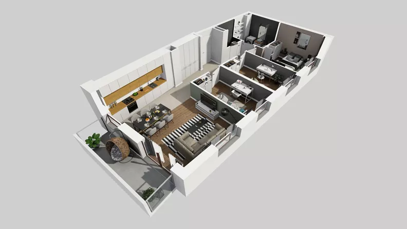 4 pokoje, mieszkanie 75,25 m², piętro 1, oferta nr A/26, Międzyleska 4, Wrocław, Tarnogaj, Krzyki, ul. Międzyleska