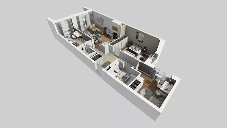 4 pokoje, mieszkanie 70,47 m², piętro 1, oferta nr A/76, Międzyleska 4, Wrocław, Tarnogaj, Krzyki, ul. Międzyleska