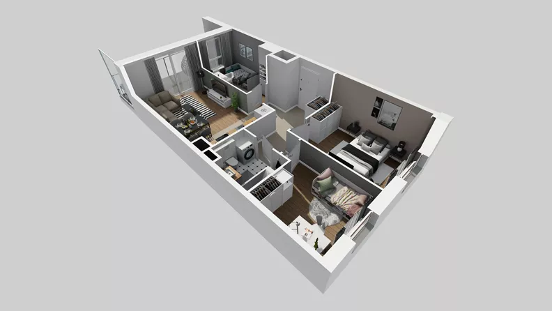 4 pokoje, mieszkanie 60,96 m², piętro 2, oferta nr A/6, Międzyleska 4, Wrocław, Tarnogaj, Krzyki, ul. Międzyleska