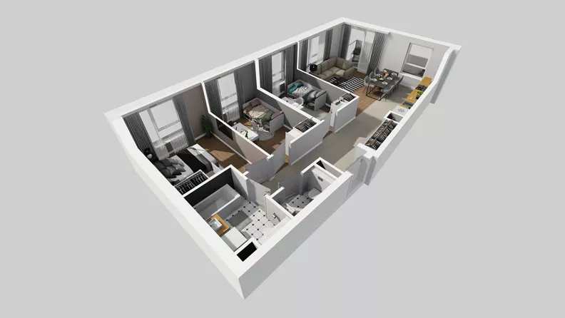4 pokoje, mieszkanie 75,24 m², piętro 2, oferta nr A/33, Międzyleska 4, Wrocław, Tarnogaj, Krzyki, ul. Międzyleska