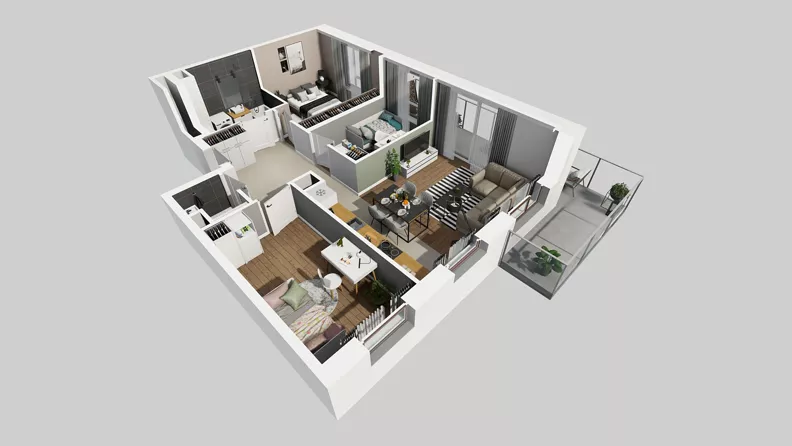 4 pokoje, mieszkanie 66,40 m², piętro 2, oferta nr A/122, Międzyleska 4, Wrocław, Tarnogaj, Krzyki, ul. Międzyleska